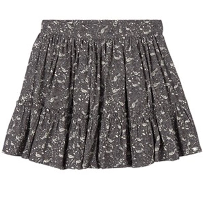 Tartine Et Chocolat Kids' Grey Floral Skirt In Grey