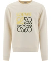 Loewe Mens Ecru Anagram-embroidered Cotton-jersey Sweatshirt L In Beige