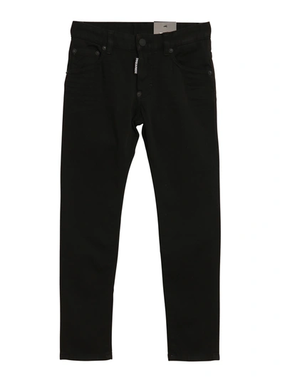 Dsquared2 Kids' Logo-print Stretch-cotton Jogging Bottoms 2-16 Years In Black