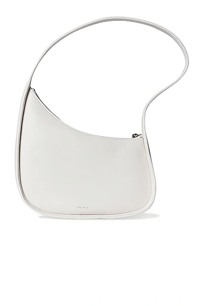 The Row Leather Half Moon Bag In Ivory