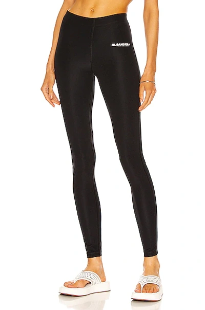Jil Sander Woman Leggings Black Size L Polyamide, Elastane