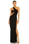 Monot Womens Black One-shoulder Cut-out Crepe Maxi Dress 8 In Black