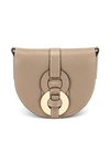 Chloé Darryl Small Textured-leather Shoulder Bag In Light Grey