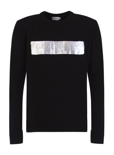 Givenchy Latex Logo Pullover In Nero