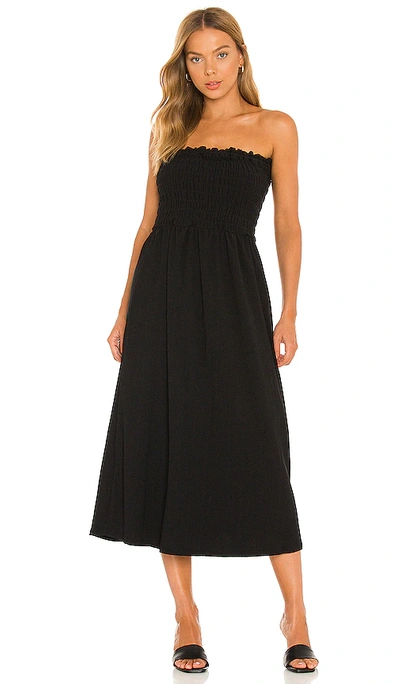 1.state Strapless Smocked Bodice Dress In Rich Black
