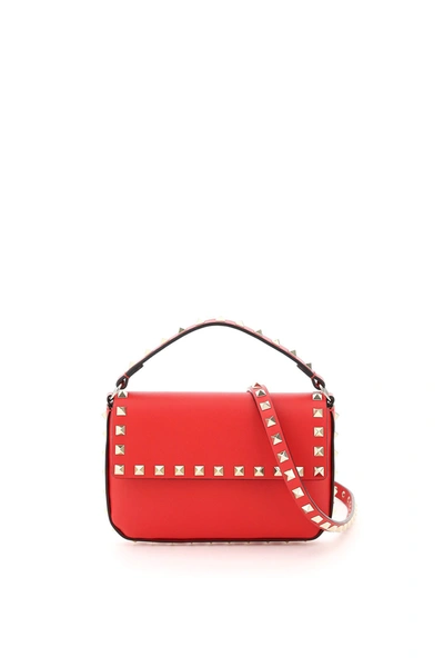 Valentino Garavani Baguette Bag With Rockstuds In Red