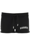 DSQUARED2 JERSEY SHORTS WITH LOGO PRINT,S72MU0402 S25462 900