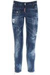 DSQUARED2 JENNIFER CROPPED JEANS WITH ZIP,S75LB0439 S30342 470