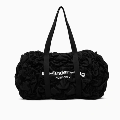 Alexander Wang Black Rebound Ruched Logo Holdall Bag