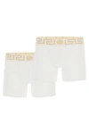 Versace Swimwear In White Gold Greek Key (white)