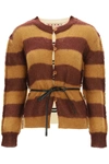 MARNI STRIPED CARDIGAN IN WOOL AND MOHAIR,CDMD0225CQUFU190 MXR92