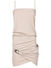 ATTICO DRAPED MINI DRESS MASTIC WHITE