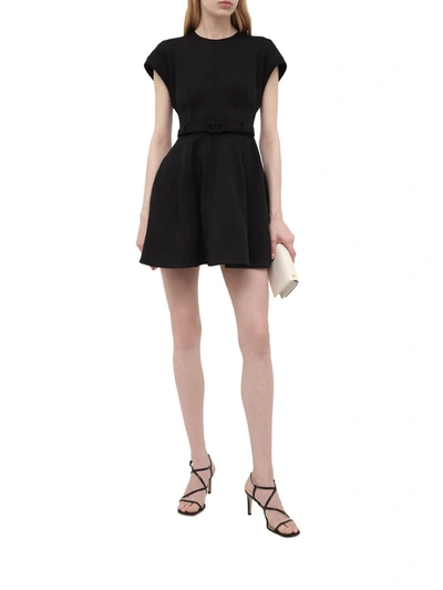 Valentino Compact Jersey Mini Dress W/belt In Black | ModeSens