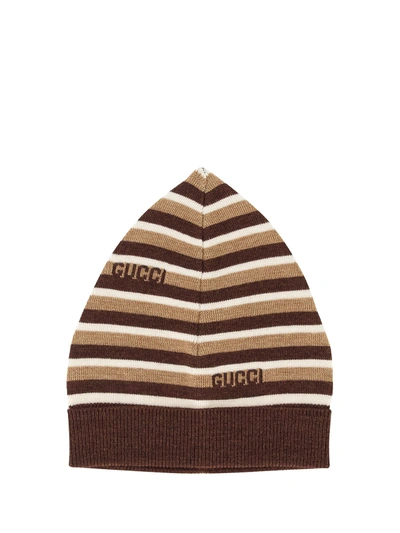 Gucci Kids Beanie For Girls In Brown