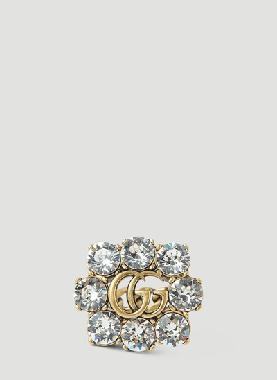 Gucci Gg Embellished Ring In Gold