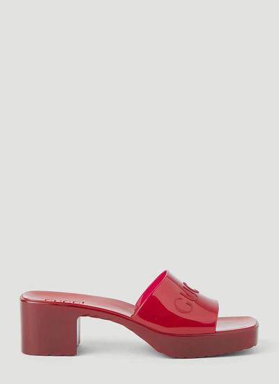 Gucci Logo Mules In Red