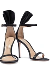 Gianvito Rossi Belvedere 105 Satin Sandals With Frill Detail In Black