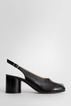 Maison Margiela Chunky Heel Leather Slingback Pumps In Black