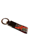 MARIA ENRICA NARDI MACULA ROSSA LEATHER AND STEEL KEY HOLDER IN RED