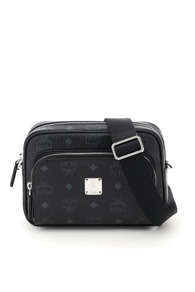 Mcm Klassik Small Visetos Crossbody Bag In Black,grey