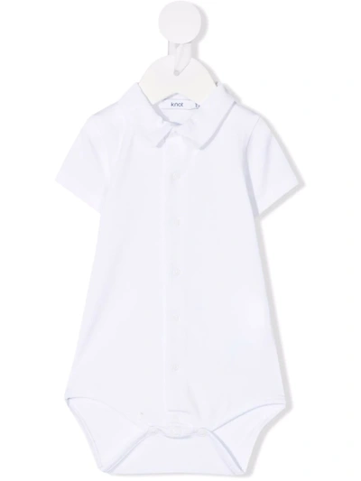 Knot Babies' Short Sleeve Classic Collar Body In White