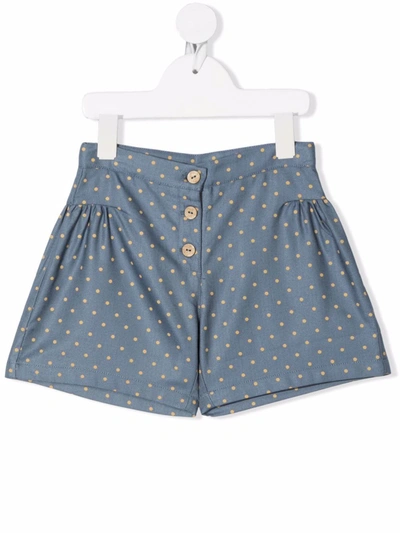 Knot Kids' Polka-dot Print Shorts In 蓝色