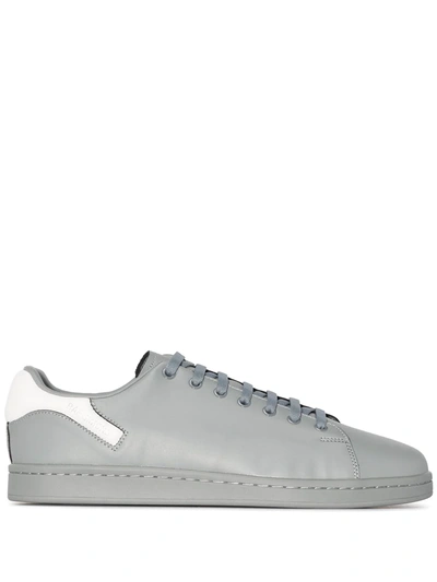 Raf Simons Orion Faux-leather Trainers In Greylish Blue / White