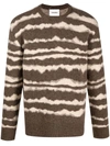 Nanushka Virote Fluffy Jacquard Knit Sweater In 褐色