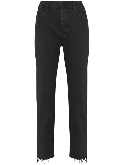 Mother The Scrapper Straight-leg Jeans In Black