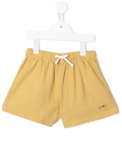 Tiny Cottons Logo-print Track Shorts In 黄色