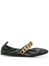 Stella Mccartney Black Falabella Ballerina Flats