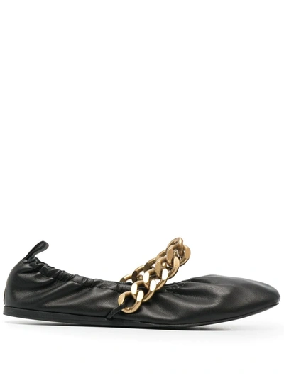 Stella Mccartney Black Falabella Ballerina Flats In 黑色
