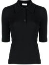 Rosetta Getty Womens Black Slim-fit Cotton-jersey Polo Shirt M In 黑色
