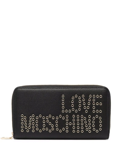 Love Moschino Eyelet-logo Zip-around Wallet In 黑色