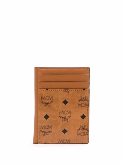 Mcm Monogram-print Card Holder In 褐色