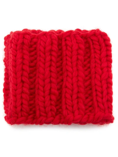 Jw Anderson Cable-knit Wool Collar In Red