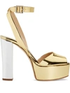 Giuseppe Zanotti Betty 140mm Platform Sandals In 金色