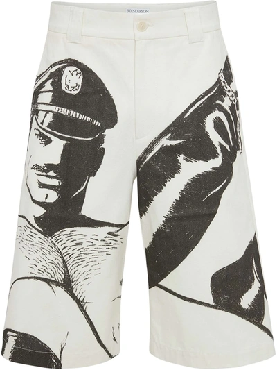 Jw Anderson Tom Of Finland Wide-leg Shorts In 白色