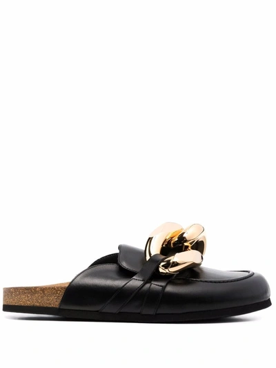 Jw Anderson Chain Loafer Mules In Black
