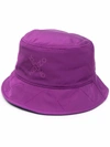 Kenzo Mens Purple Logo-print Reversible Shell Bucket Hat