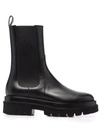 SANTONI CHUNKY LEATHER ANKLE BOOTS