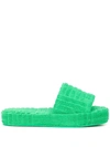 BOTTEGA VENETA TEXTURED PLATFORM SLIDES