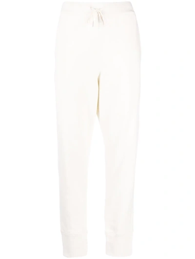 Jil Sander Tapered Cotton Track Trousers In White