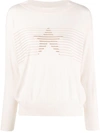 Lorena Antoniazzi Striped Star Knit Top In 中性色