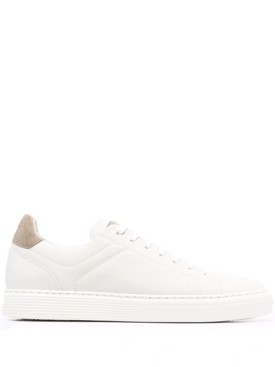 Brunello Cucinelli Low-top Leather Sneakers In White