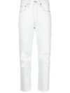 Rag & Bone Rosa Straight-leg Mid-rise Organic Cotton Stretch-denim Jeans In 蓝色