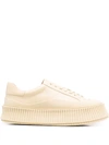Jil Sander Leather Chunky-sole Trainers In Beige