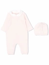 Fendi Beige Set For Babykids With Douple Ff In 粉色