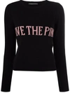 ALBERTA FERRETTI INTARSIA-KNIT SLOGAN JUMPER