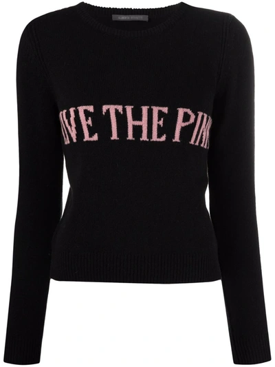 ALBERTA FERRETTI INTARSIA-KNIT SLOGAN JUMPER